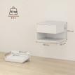 Table de chevet murale Valriara avec prises USB blanche