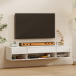 Table de chevet murale Valriara avec prises USB blanche