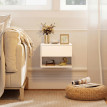 Table de chevet murale Valriara avec prises USB blanche