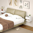 Table de chevet murale Valriara avec prises USB blanche