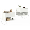 Table de chevet murale Valriara avec prises USB blanche