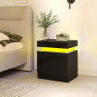 Lot de 2 chevets Arvik LED 2 tiroirs Bluetooth noir