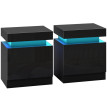 Lot de 2 chevets Arvik LED 2 tiroirs Bluetooth noir
