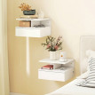 Meuble de chevet Melova suspendu avec recharge et rangement blanc