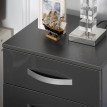 Erlen Table de chevet moderne 2 pièces 3 tiroirs gris