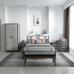 Erlen Table de chevet moderne 2 pièces 3 tiroirs gris
