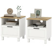 Table de chevet Falier avec tiroir et niche bois blanc