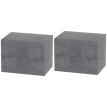 Emac Tables de Chevet Suspendues 2 Tiroirs Gris Ciment