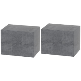 Emac Tables de Chevet Suspendues 2 Tiroirs Gris Ciment