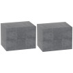 Emac Tables de Chevet Suspendues 2 Tiroirs Gris Ciment