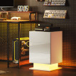 Table de chevet Lara LED moderne 3 tiroirs blanc