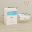 Table de chevet Jarrio LED charge USB rangement blanc laqué