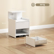Table de chevet Rosora avec station de charge USB tiroir étagères blanc