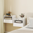 Lot de 2 tables de chevet Calelas flottantes avec station de charge blanc