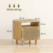Mervaia Table de chevet bohème porte en corde papier chêne
