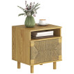 Mervaia Table de chevet bohème porte en corde papier chêne