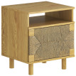 Mervaia Table de chevet bohème porte en corde papier chêne