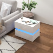 Table de chevet Belroenne LED RGB 2 tiroirs blanc