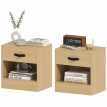 Table de chevet Avoena lot de 2 tiroir compartiment ouvert naturel