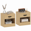Table de chevet Avoena lot de 2 tiroir compartiment ouvert naturel