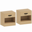 Table de chevet Avoena lot de 2 tiroir compartiment ouvert naturel