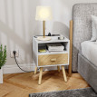Table de chevet Valua station de charge tiroir USB C blanc