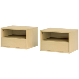 Table de chevet Palas murale avec rangement naturel