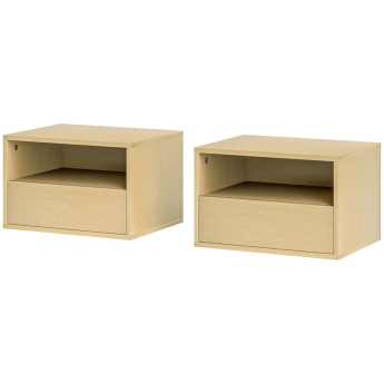 Table de chevet Palas murale avec rangement naturel