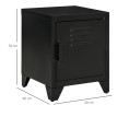 Table de nuit Ylolys table d'appoint métal industriel noir
