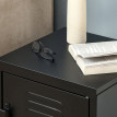 Table de nuit Ylolys table d'appoint métal industriel noir