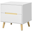Table de chevet Faline 2 tiroirs moderne bois pin blanc