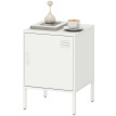 Table de chevet Taloal acier étagère réglable polyvalente blanche