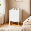 Table de chevet Taloal acier étagère réglable polyvalente blanche