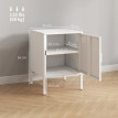Table de chevet Taloal acier étagère réglable polyvalente blanche