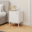 Table de chevet Taloal acier étagère réglable polyvalente blanche