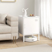 Table de chevet Taloal acier étagère réglable polyvalente blanche