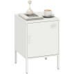 Table de chevet Taloal acier étagère réglable polyvalente blanche