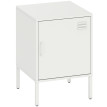 Table de chevet Taloal acier étagère réglable polyvalente blanche