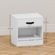 Estvis Pack de 2 tables de chevet avec tiroir et compartiment ouvert blanc