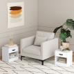 Estvis Pack de 2 tables de chevet avec tiroir et compartiment ouvert blanc