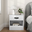 Estvis Pack de 2 tables de chevet avec tiroir et compartiment ouvert blanc