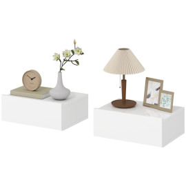 Table de chevet Calson flottante murale moderne blanc