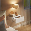 Table de chevet Calson flottante murale moderne blanc