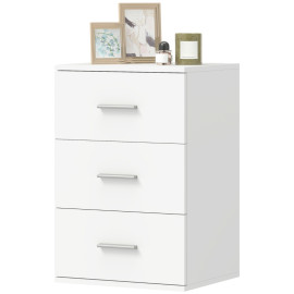 Table de chevet Doray 3 tiroirs MDF chambre blanc