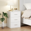 Table de chevet Doray 3 tiroirs MDF chambre blanc