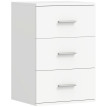 Table de chevet Doray 3 tiroirs MDF chambre blanc