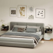 Deleras Tables de chevet flottantes modernes noir brillant