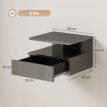 Deleras Tables de chevet flottantes modernes noir brillant