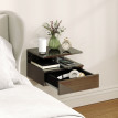 Deleras Tables de chevet flottantes modernes noir brillant