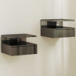 Deleras Tables de chevet flottantes modernes noir brillant